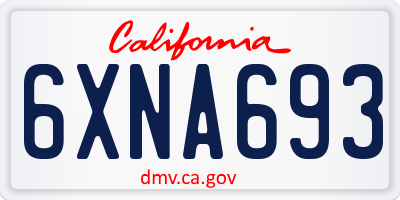CA license plate 6XNA693
