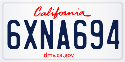 CA license plate 6XNA694