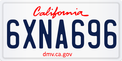 CA license plate 6XNA696