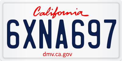 CA license plate 6XNA697