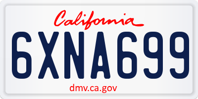 CA license plate 6XNA699