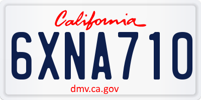 CA license plate 6XNA710