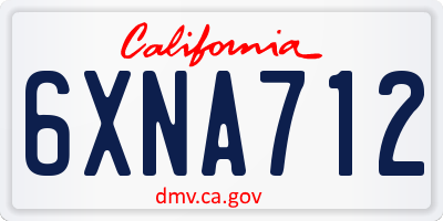 CA license plate 6XNA712