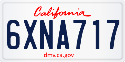 CA license plate 6XNA717