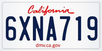 CA license plate 6XNA719