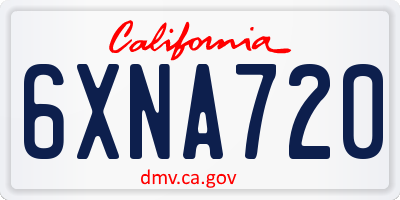 CA license plate 6XNA720