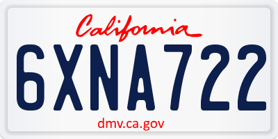 CA license plate 6XNA722