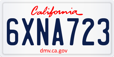 CA license plate 6XNA723