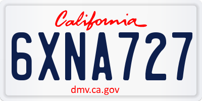 CA license plate 6XNA727