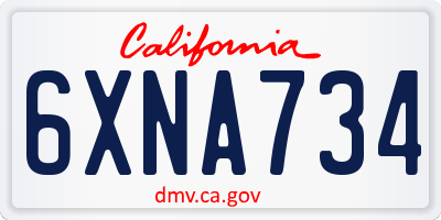 CA license plate 6XNA734