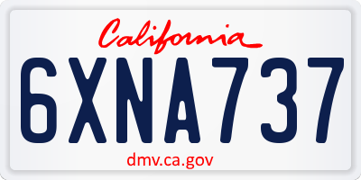 CA license plate 6XNA737