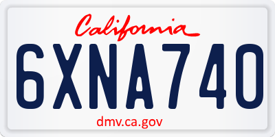 CA license plate 6XNA740