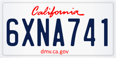 CA license plate 6XNA741