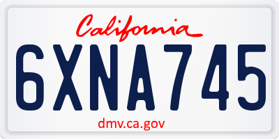 CA license plate 6XNA745