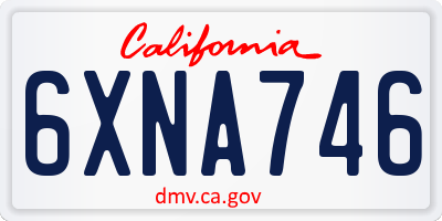 CA license plate 6XNA746