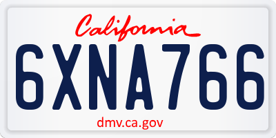 CA license plate 6XNA766