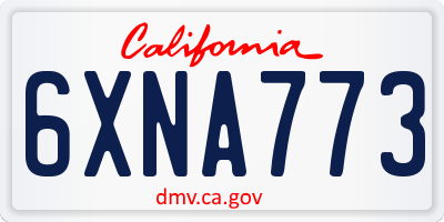 CA license plate 6XNA773