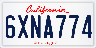 CA license plate 6XNA774