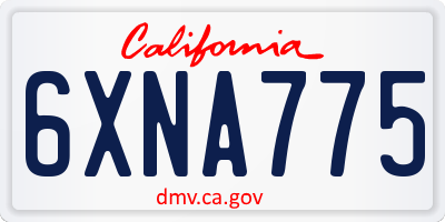 CA license plate 6XNA775