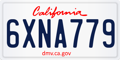 CA license plate 6XNA779