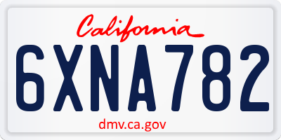 CA license plate 6XNA782