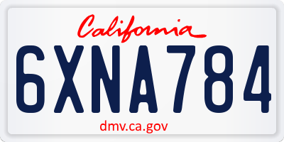 CA license plate 6XNA784