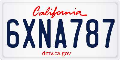 CA license plate 6XNA787
