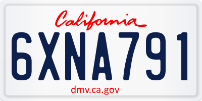 CA license plate 6XNA791