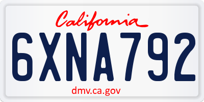 CA license plate 6XNA792