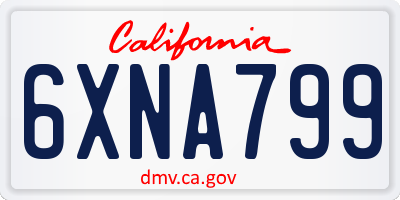 CA license plate 6XNA799