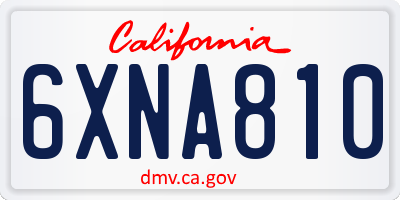 CA license plate 6XNA810