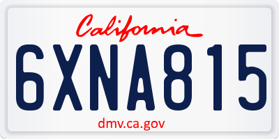 CA license plate 6XNA815