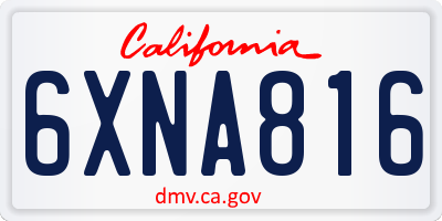 CA license plate 6XNA816