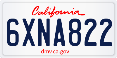 CA license plate 6XNA822