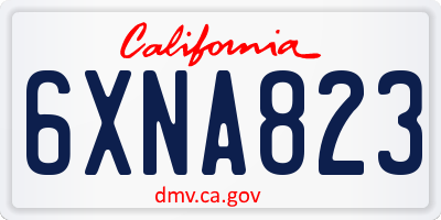 CA license plate 6XNA823