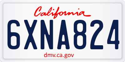 CA license plate 6XNA824