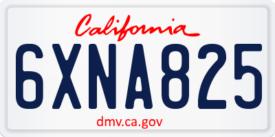 CA license plate 6XNA825