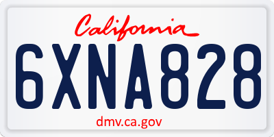 CA license plate 6XNA828