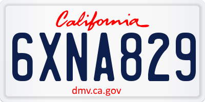 CA license plate 6XNA829