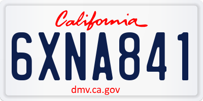 CA license plate 6XNA841