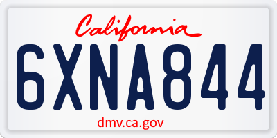 CA license plate 6XNA844