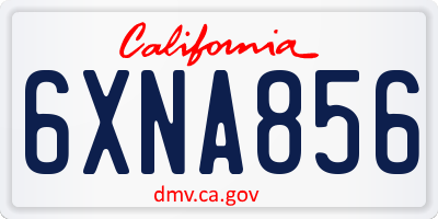 CA license plate 6XNA856