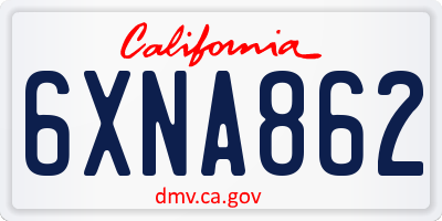 CA license plate 6XNA862