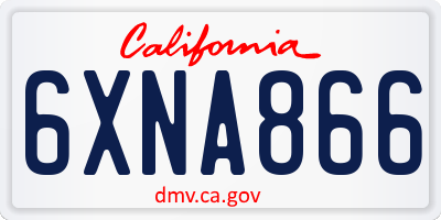CA license plate 6XNA866