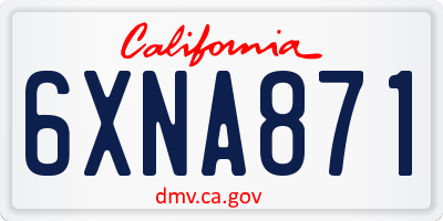 CA license plate 6XNA871