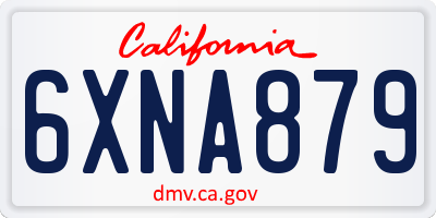 CA license plate 6XNA879