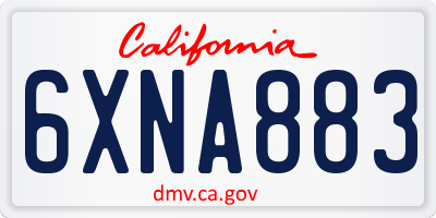 CA license plate 6XNA883