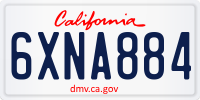 CA license plate 6XNA884