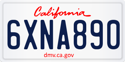 CA license plate 6XNA890