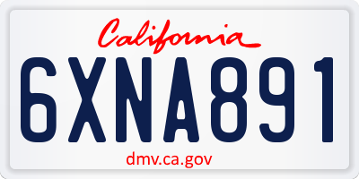 CA license plate 6XNA891